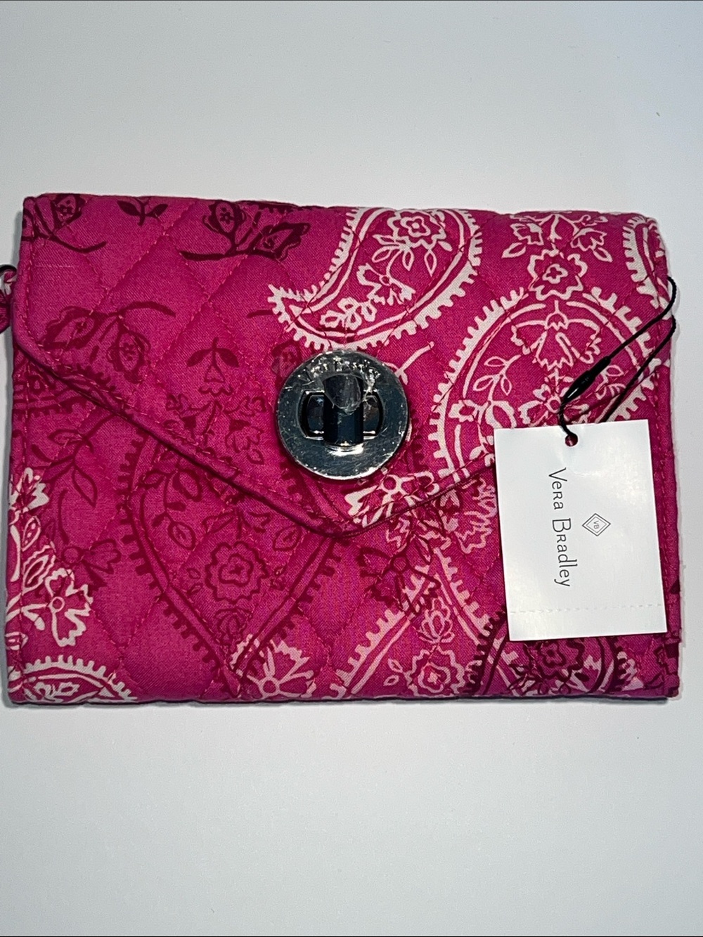 Vera Bradley Hot Pink Quilted Paisley Envelope Clutch